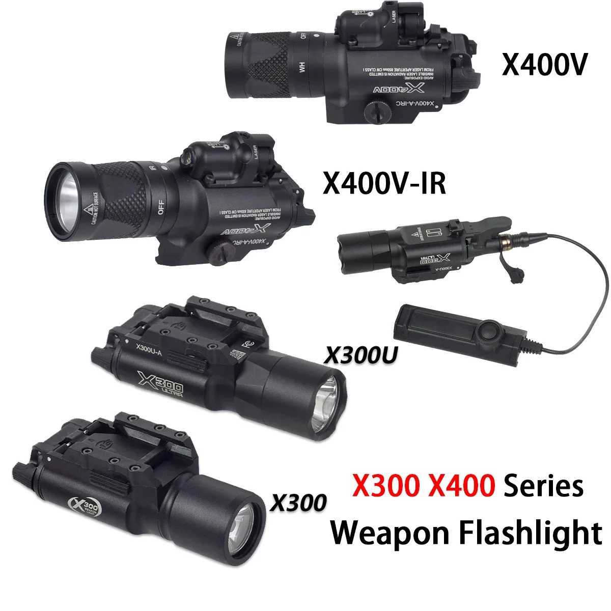 Tactical SureFir X300 X400 Series Weapon Gun Light With Upgrade Remote Dual Function Switch X300V X400V IR FlashlightXJ250701