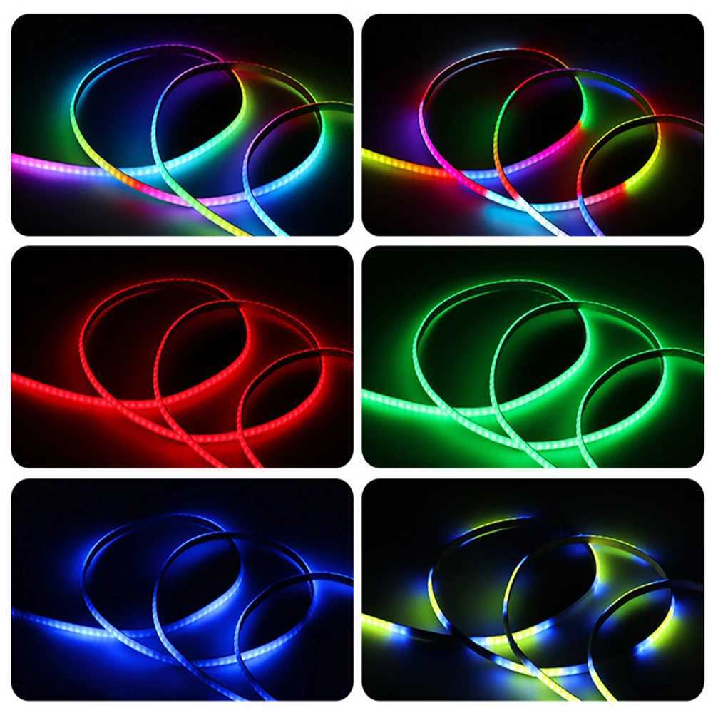 WS2812B COB LED Strip Lights DC5V 5mm Full Color SPI RGB-IC 100/160LEDs Individually Addressable Smart Pixels Tape Light W250701