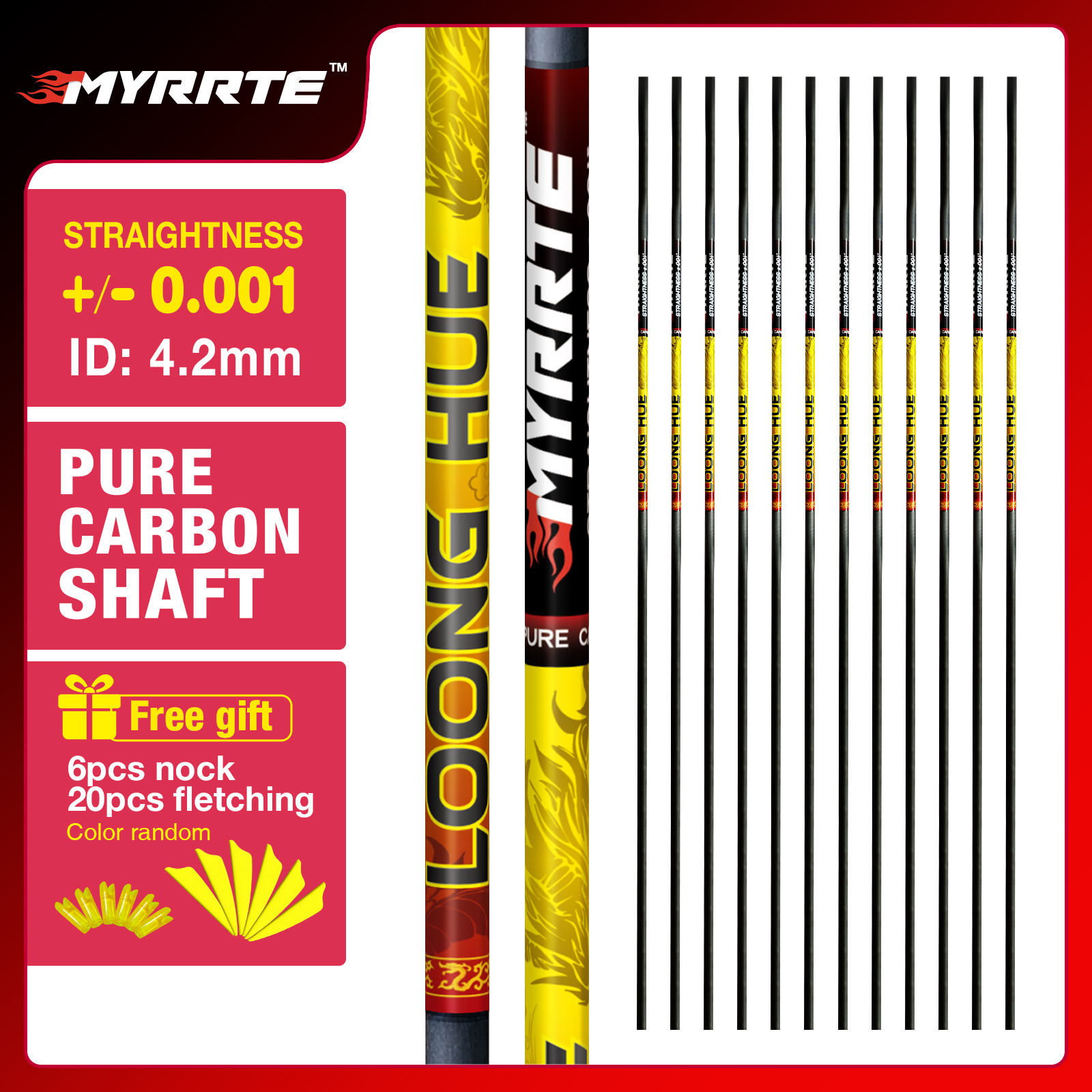 31-inch Carbon Shaft DIY 12Pcs +/-.001 Straightness Spine 350-1500 Pure Carbon Arrow Shaft Arrows Hunting Shooting Shaft Can Be Customized