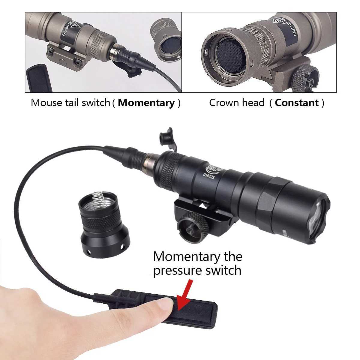 Tactical Scout Light SureFire M300 M600 M300B M600B M600C Dual Pressure Switch Rifle Hunting Weapon Flashlight LED SF Gun Lamp XJ250701