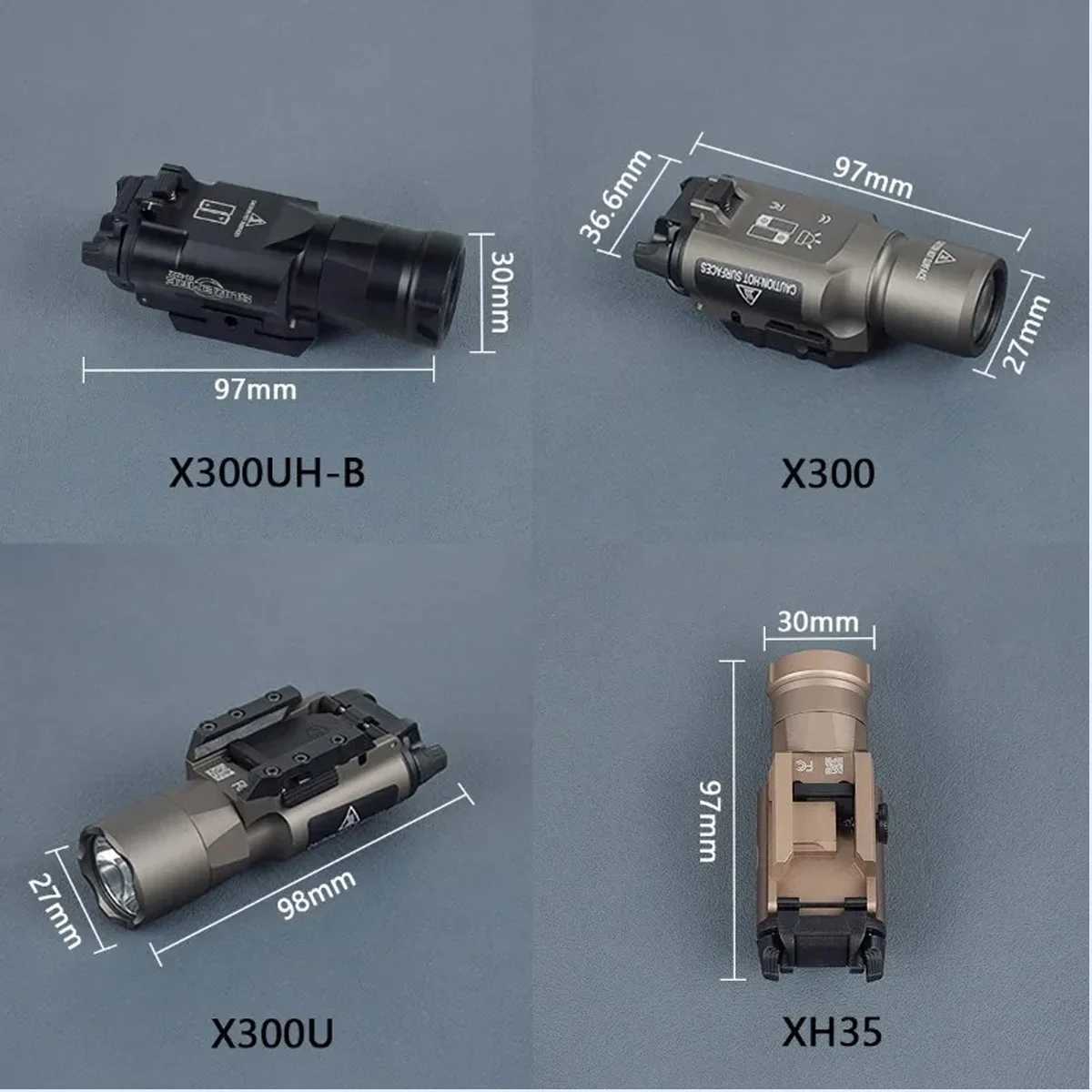 Tactical Surefire XH35 X300UH-B X300 Ultra Pistol Scout Light Lamp Outdoor Metal Gun Strobe LED Weapon Rail Flashlight LanternaXJ250701