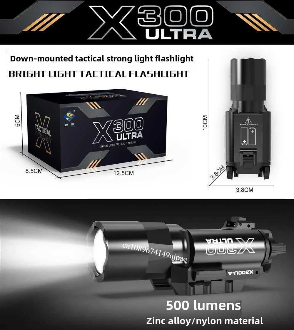 Tactical Surefire Style X300U X300 Ultra X300U-A Flashlight for Pistol Light Airsoft Helmet Light Weapon Torch Strobe 800 Lumens XJ250701