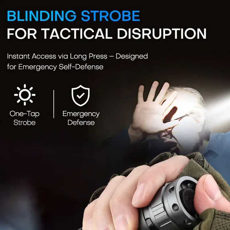 YEMAO New Upgrade A7 Tactical Flashlight 2200 Lumens LED Flashlight Rechargeable Dual Switch Torch 21700 Battery Powerful LightXJ250701