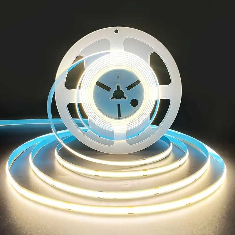 DC 12V 24V LED COB Strip Light 1-10M 320 Led s Flexible High Density Lights Linear COB Dimmable Tape Ribbon Indoor Decoration W250701