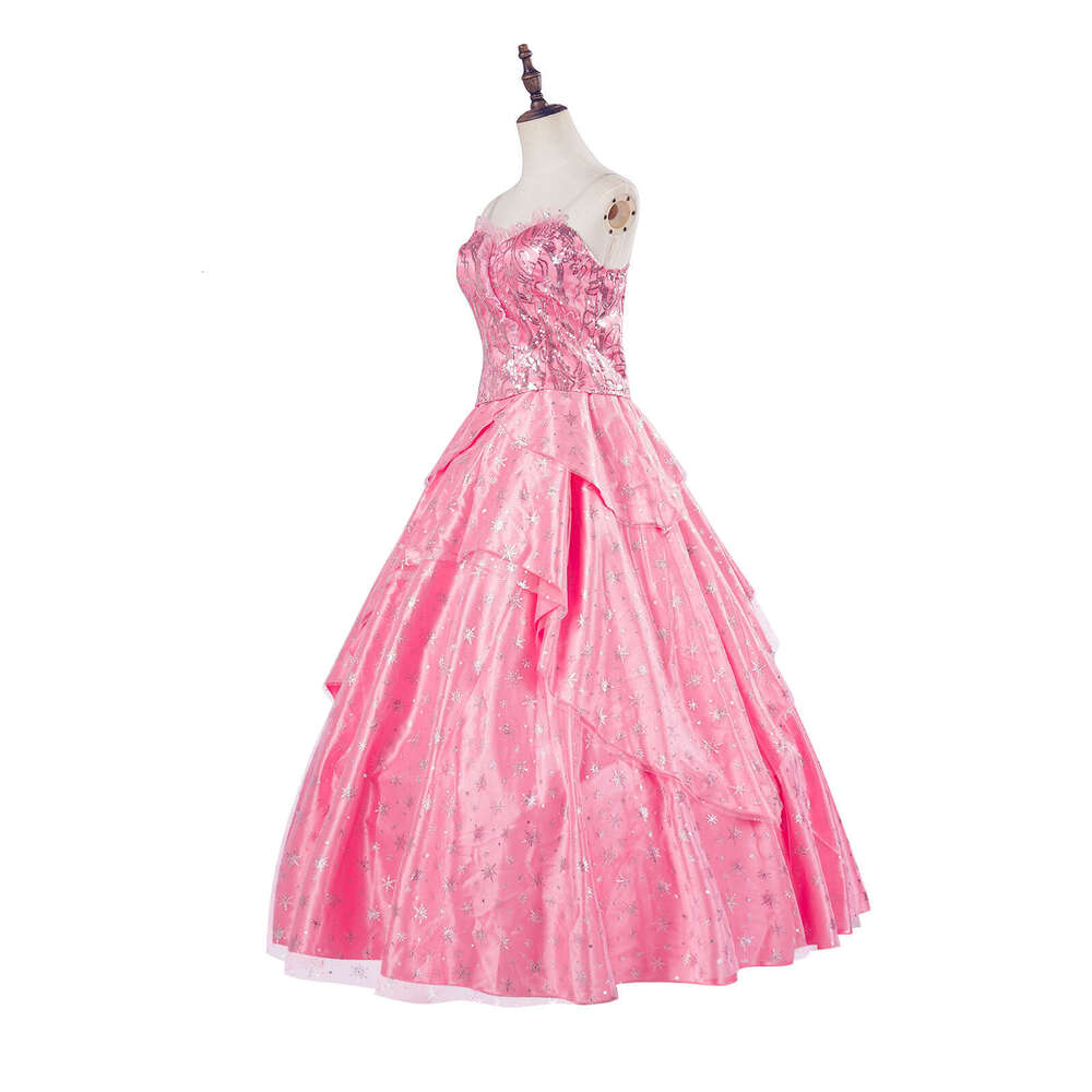 Magic Bad Witch Glinda Pink Waist-Cinching Strap Dress Cosplay Costume