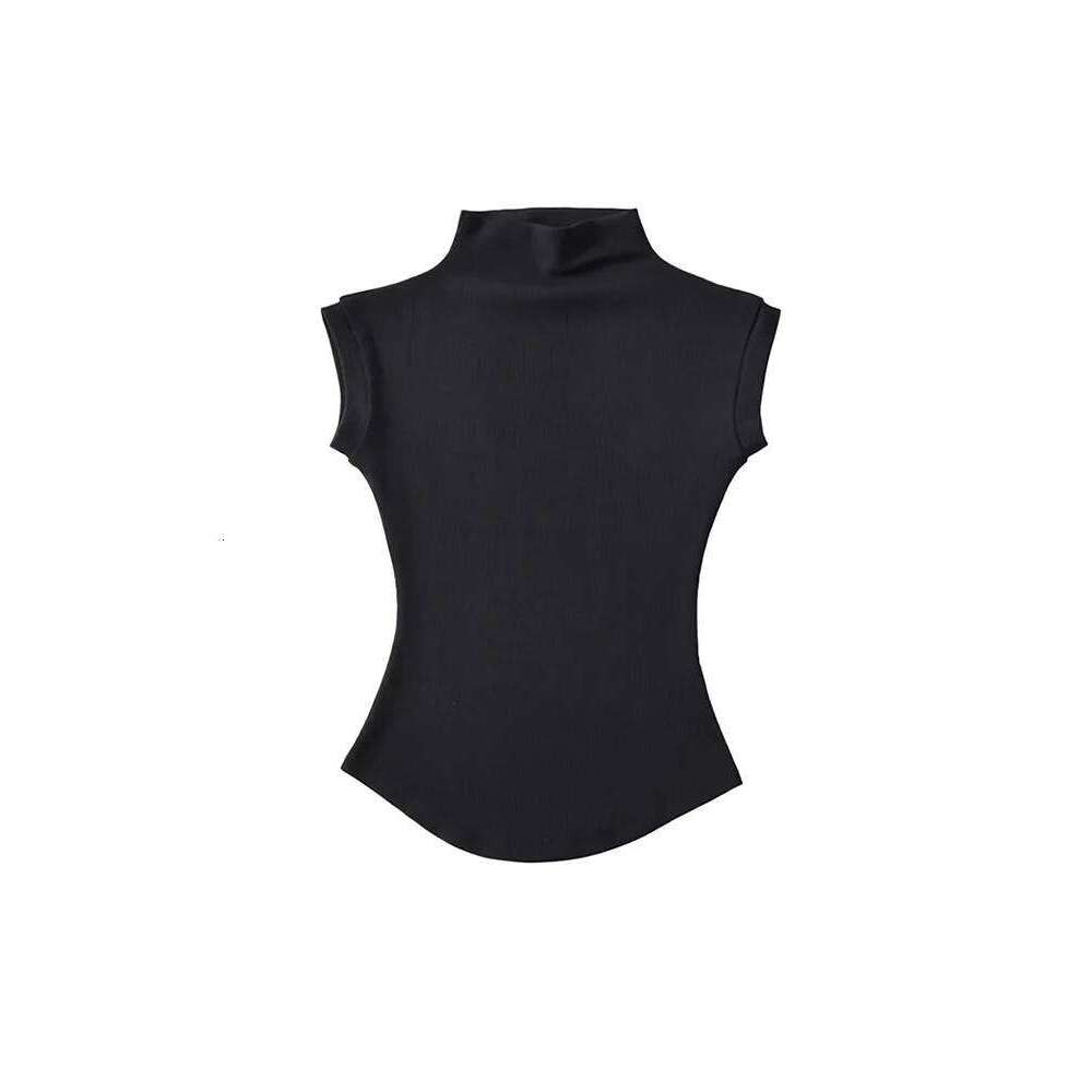 hoodie Women's Wear Women Summer Sexy Turtleneck Sleeveless T-Shirts Tops Solid Slim Fit Pullovers Causal Shirts Female Streetwear Basics Tees ja