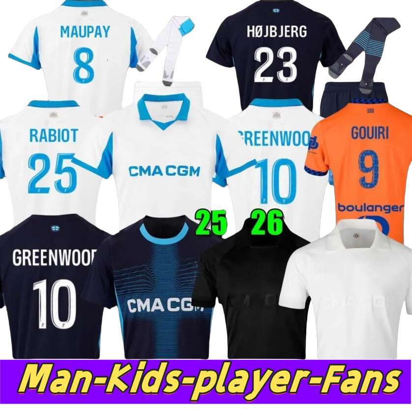 25 26 maillot de foot GREENWOOD marseilL e jersey soccer 125th Anniversary 4th WAHI OUNAHI harit 2025 2026 OM man KIDS football shirt hommes enfants NDIAYE