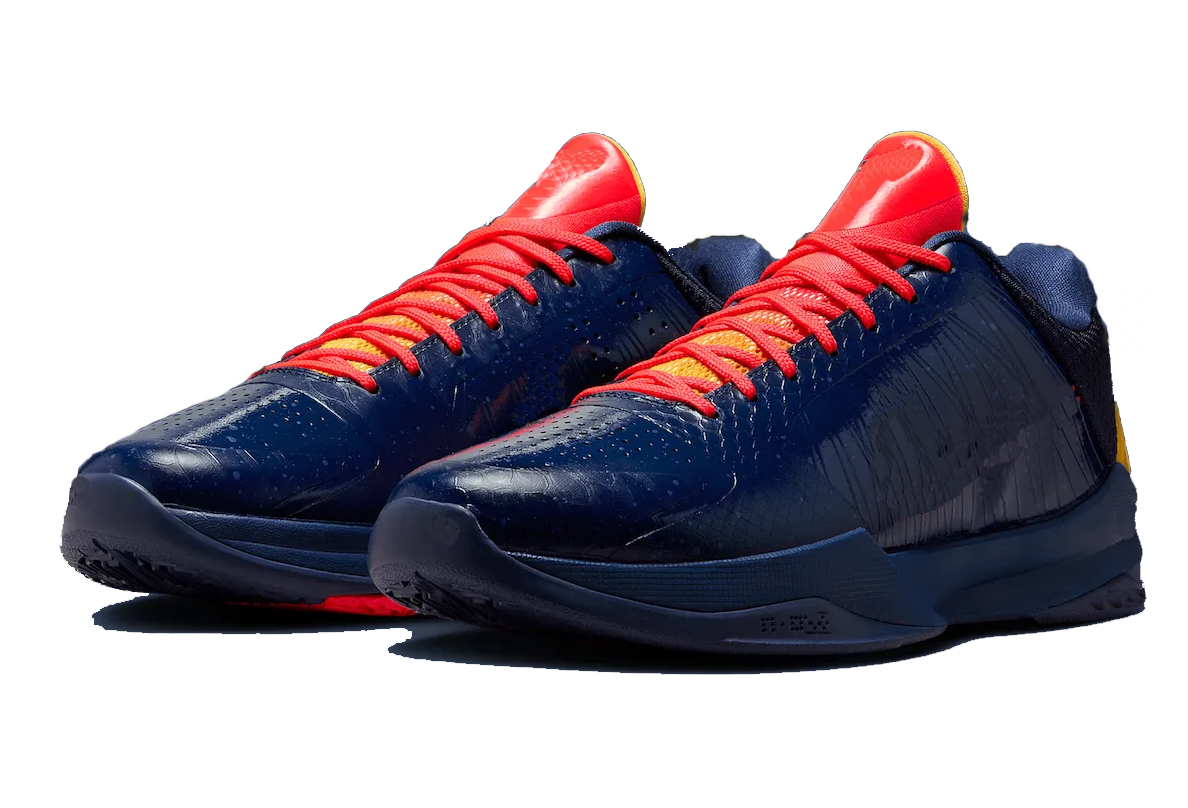 Buy Black Mamba 5 Indiana Fever Midnight Navy University Gold basketball shoes for sale men woman sneakers Shoes Best quality US7-US12