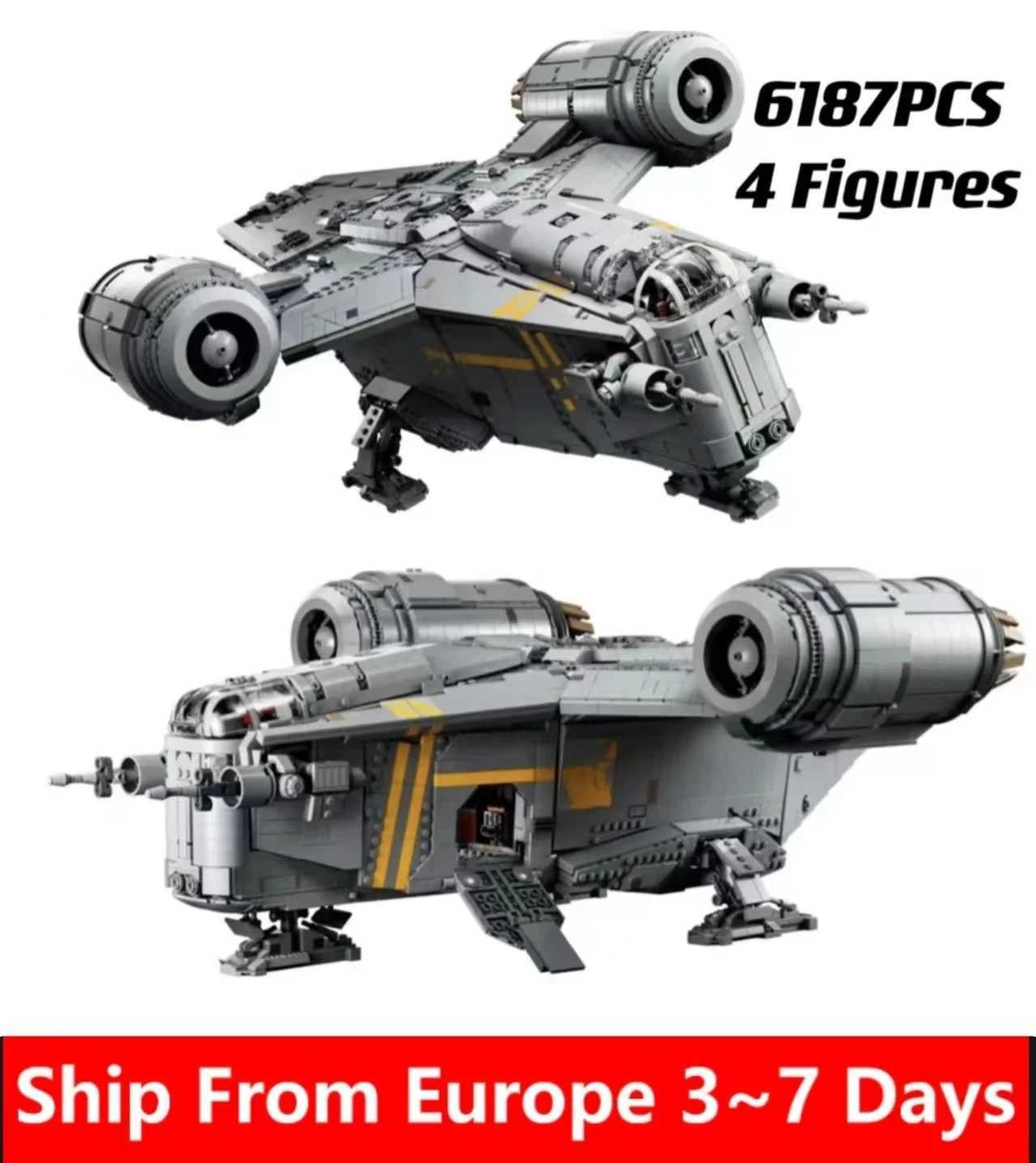 99906 The Razor Crest Assembly Building Block Model Set Compatible 75331 6187Pcs Creative Spaceship Brick Toys for Kid 75292 XJ250702