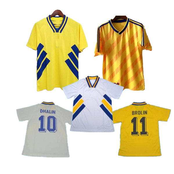 1994 1988 RETRO SwedenS soccer jersey 94 DAHLIN BROLIN SCHWARZ MILD LIMPAR ANDERSSON LARSSON INGESSON Classic football shirts calcio IBRAHIMOVIC 10 BERG