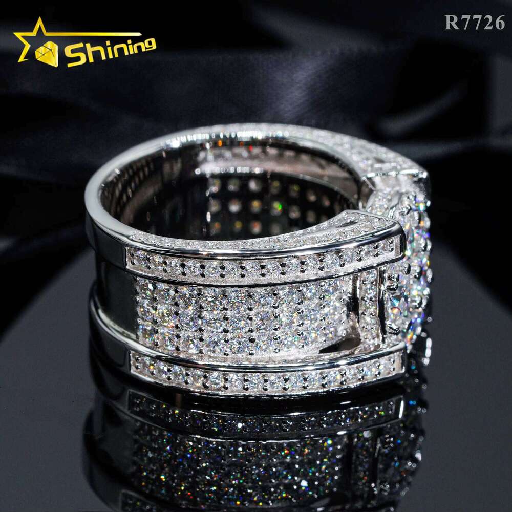 Jewelry Hip Hop Iced Out Pass Tester Dia Ring Moissanite Men