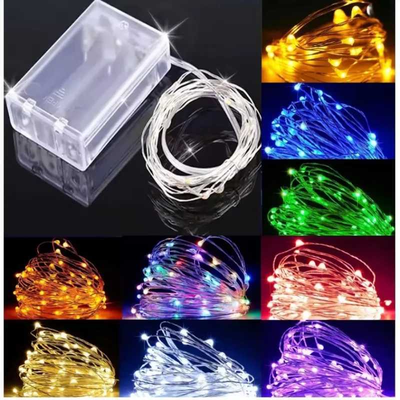 1M 2M 5M 10M 20M Copper Wire LED Battery Box String Lights Holiday Lighting Fairy Lights For Christmas Wedding Party Decoration W250701