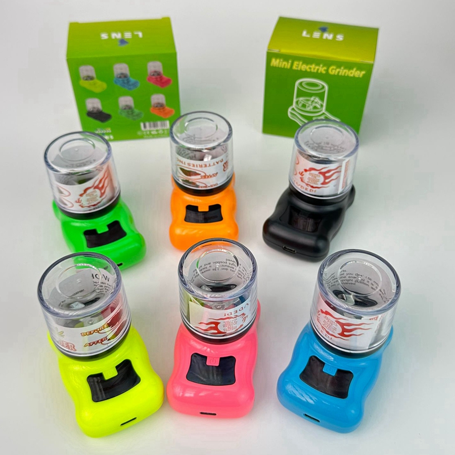 Battery number display plastic electric smoke mill USB charging Mini portable grinder grinder
