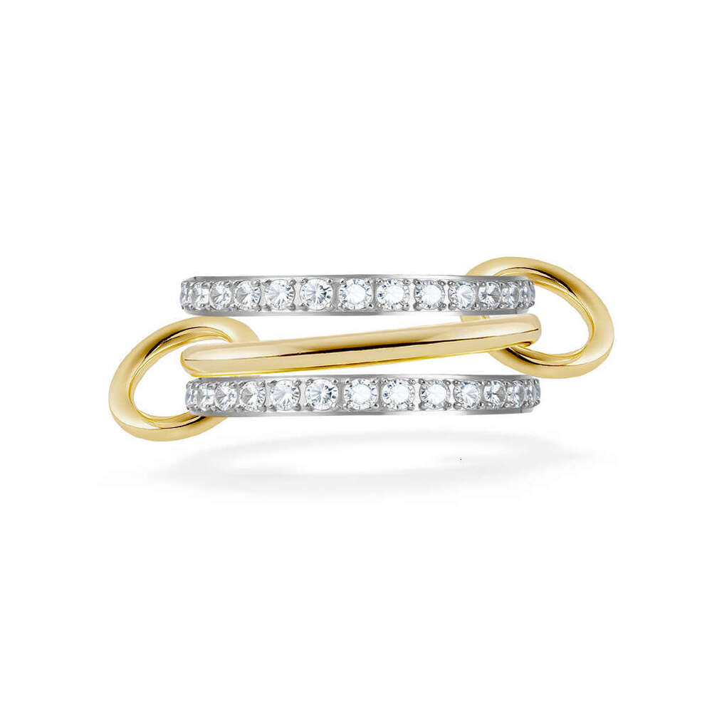 Hot Selling Three-Layer Stacked Rings for Women Titanium Steel Gold-Plated Diamond-Encrusted Light Luxury High-End Jewelry