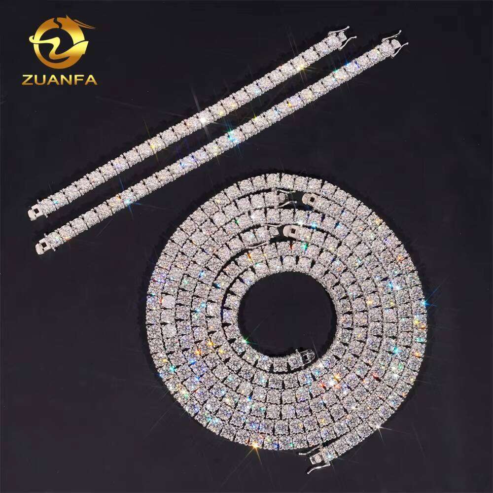 5Mm 65Mm GRA Certificate VVS Silicon Stone Inlaid Dia Side Ice Tennis Sier HipHop Jewelry Chain