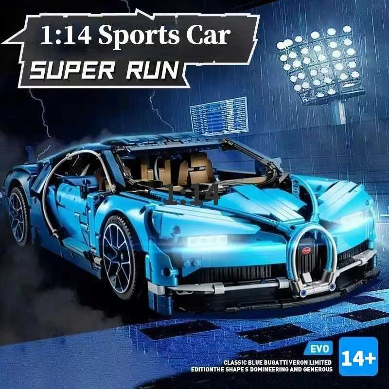 Blue Sports Car MOC Building Blocks Kit 1 14 Scale Sports Car Model Bricks Toys for Boys Children Gifts Y250701