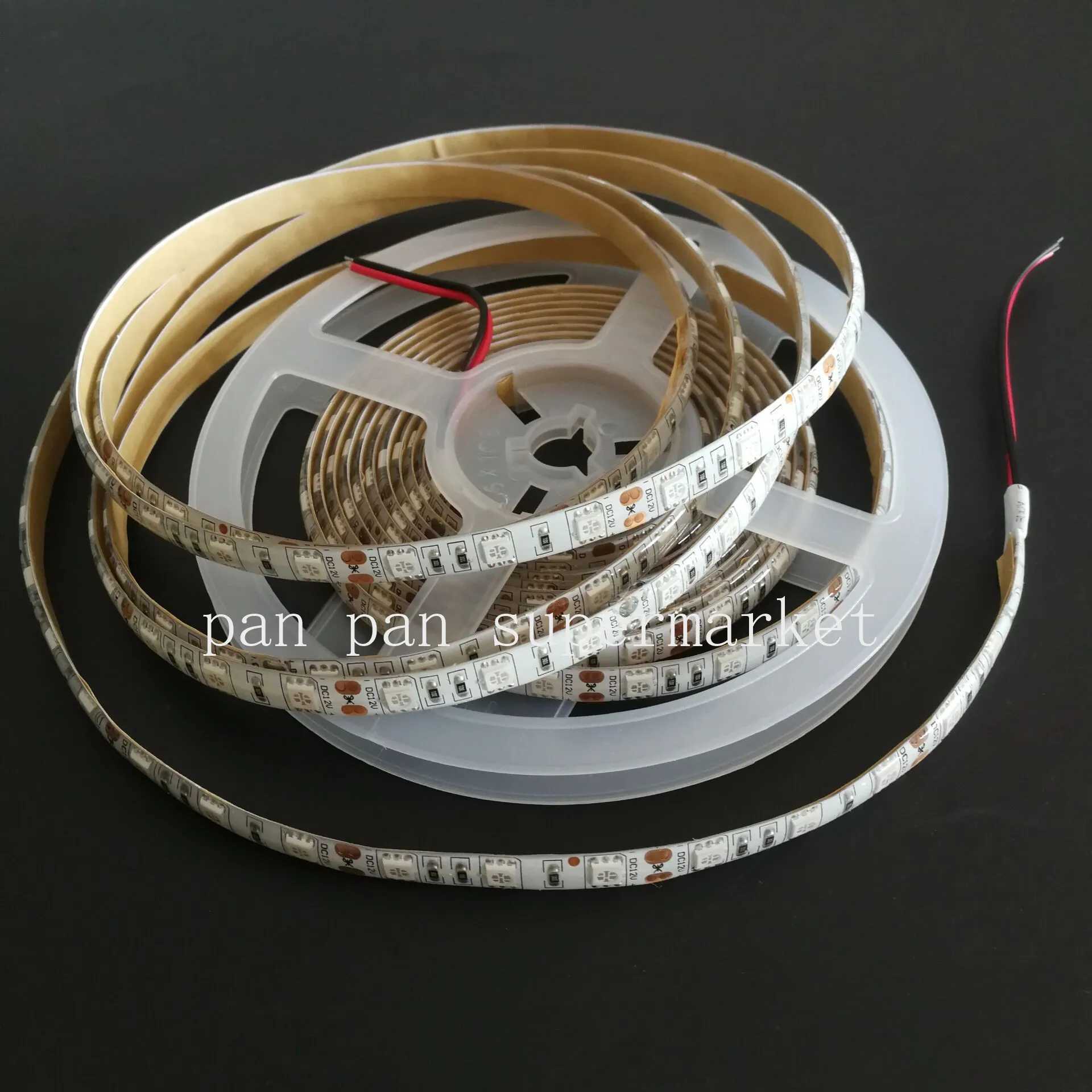 DC12V 1M 5M SMD 5050 Red Color Waterproof 300 LED Flexible 3M Tape Strip Light W250701