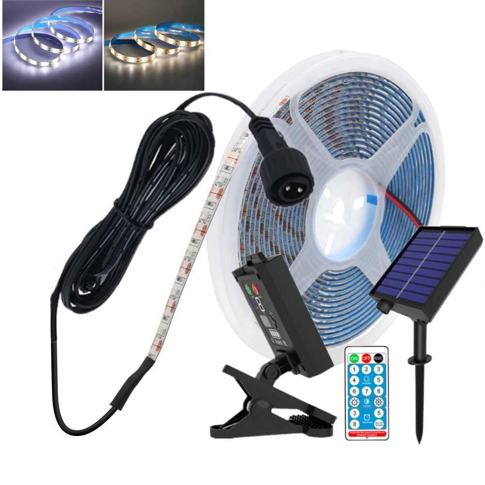 5V Solar LED Stripe Outdoor IP65 Waterproof String Lamp Garden Decoration Street Garland 8 Modes Fairy Lights W250701