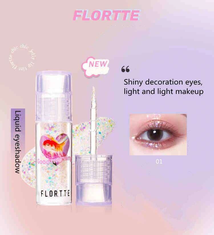 New Colors Flortte Heart Attack Liquid Eyeshadow Shimmer Glitter Sequins Shine Brighten Lying Silkworm Highlighter Eye Makeup X250702