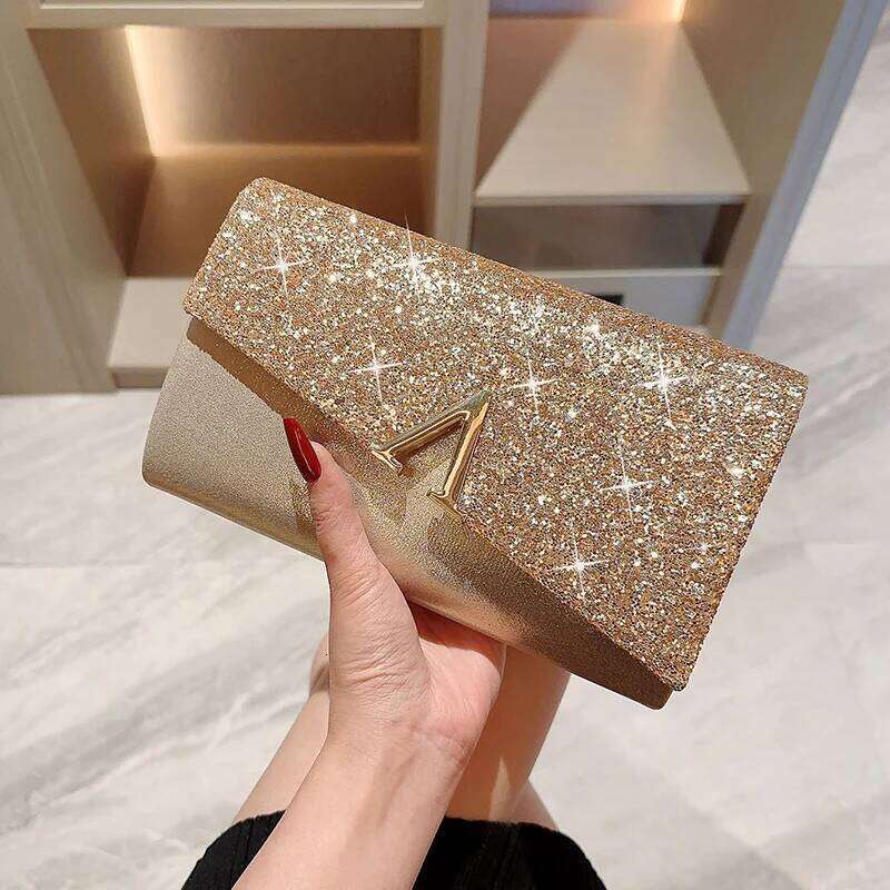 Designer Bag Luxury Bag Women Evening Shinny Handbag Ladies Glitter Sequin Clutch Purse Chain Shoulder Crossbody Bag For Wedding Party Xa32zd