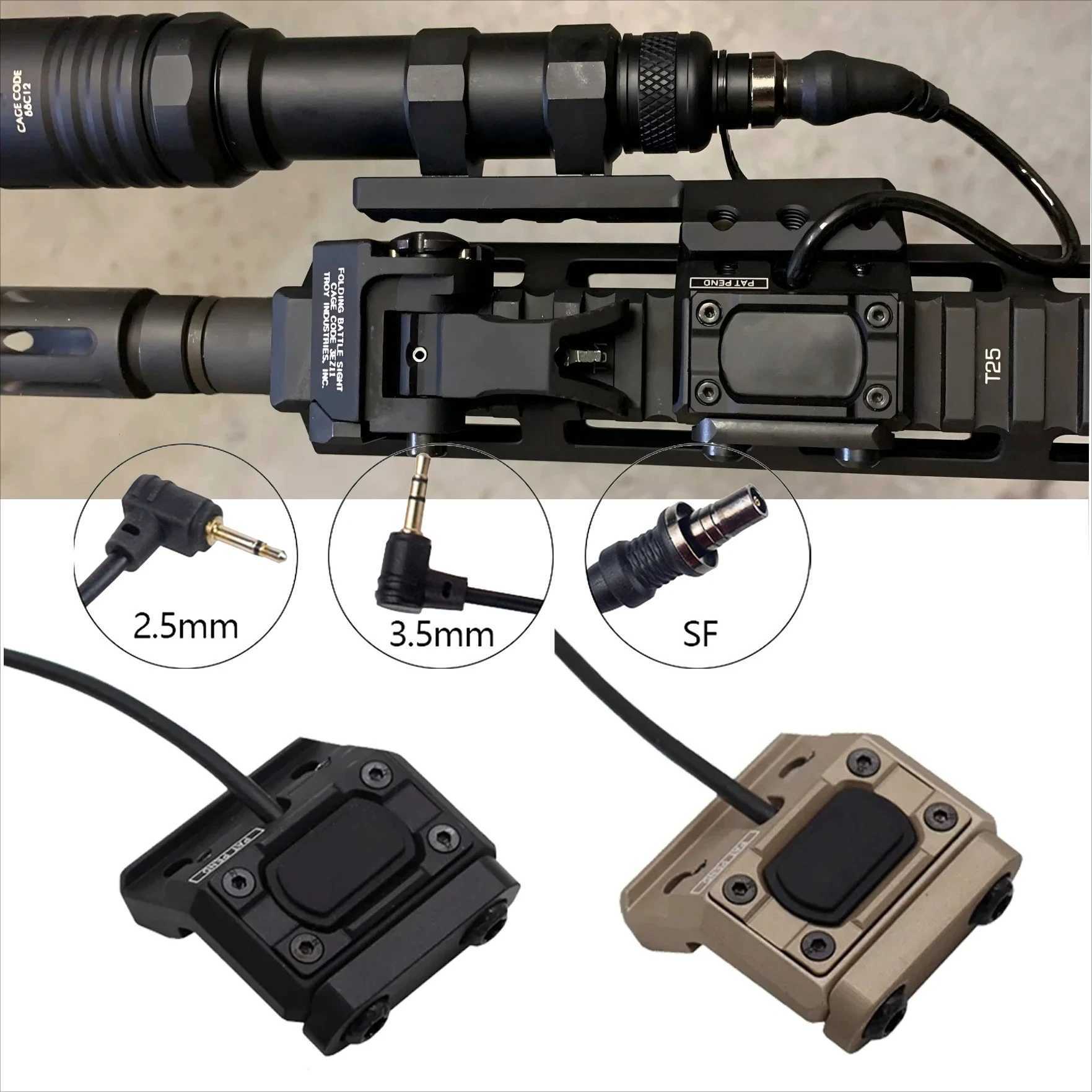 Surefire M600 M300 UNIT Modbutton Lite Pressure Switch 2.5 3.5mnm SF Plug Airsoft Powerful Rifle Weapon Scout Light DBAL A2 PEQ15 XJ250701