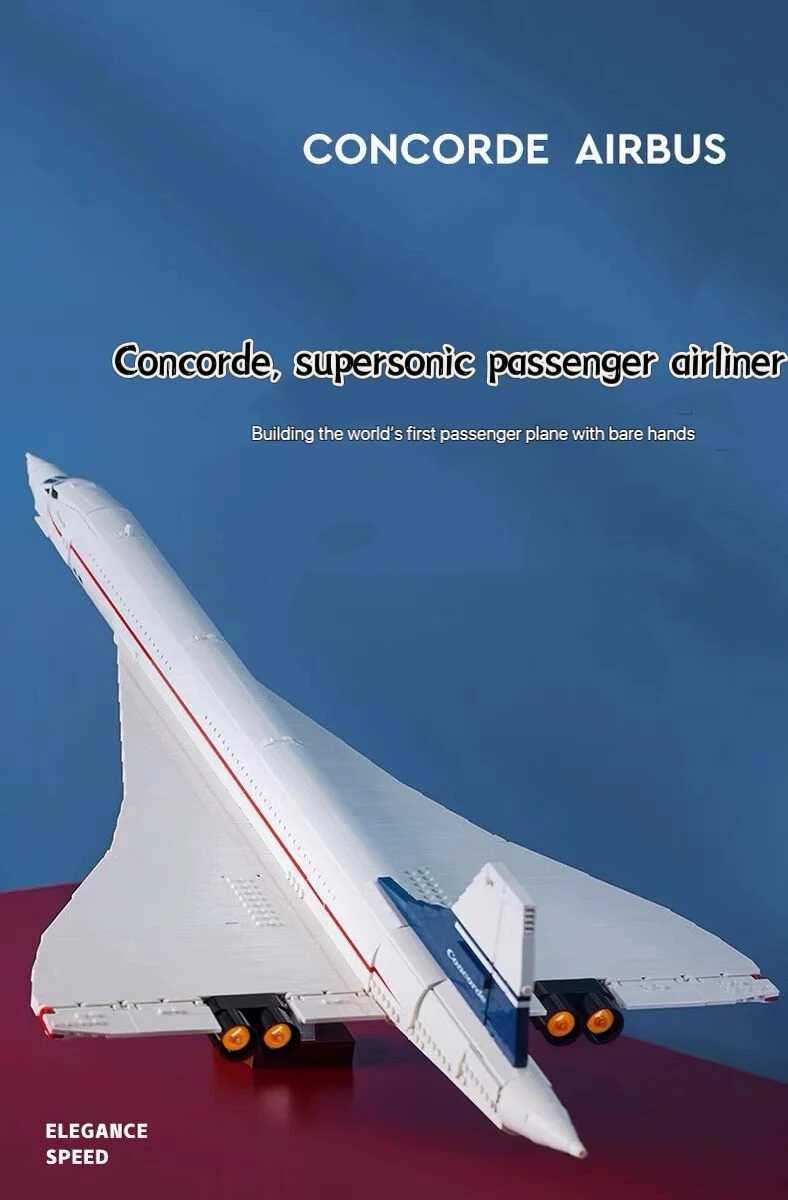 2025 new Concorde airplane model building blocks childrens toy birthday creative exquisite giftXJ250702