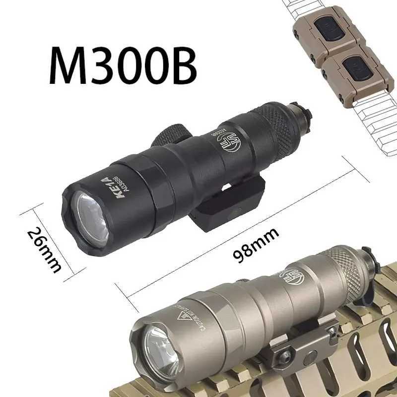 Surefir M300B Airsoft Powerful Flashlight With Remote Pressure Switch Fit 20mm Rail Rifle AR 15 Weapon Gun Scout LED Light XJ250701