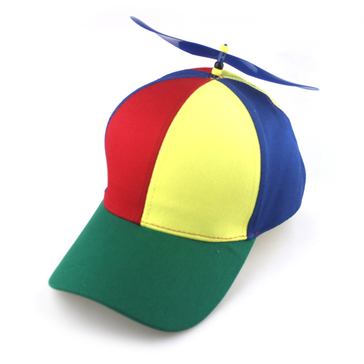 Ball Caps 3PCS/LOT removable Dragonfly Rainbow Sun Cap Funny Adventure Dad Hat Snapback Hat Helicopter Propeller Design for Adult child
