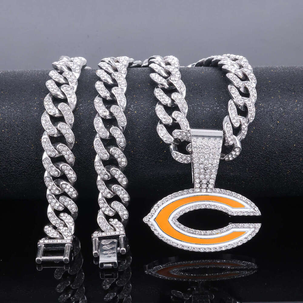 New Fashion Oil Paint Letter C Pendant Necklace Alloy Inlaid Dia Men's Personality Punk Style Chain Jewelry b17