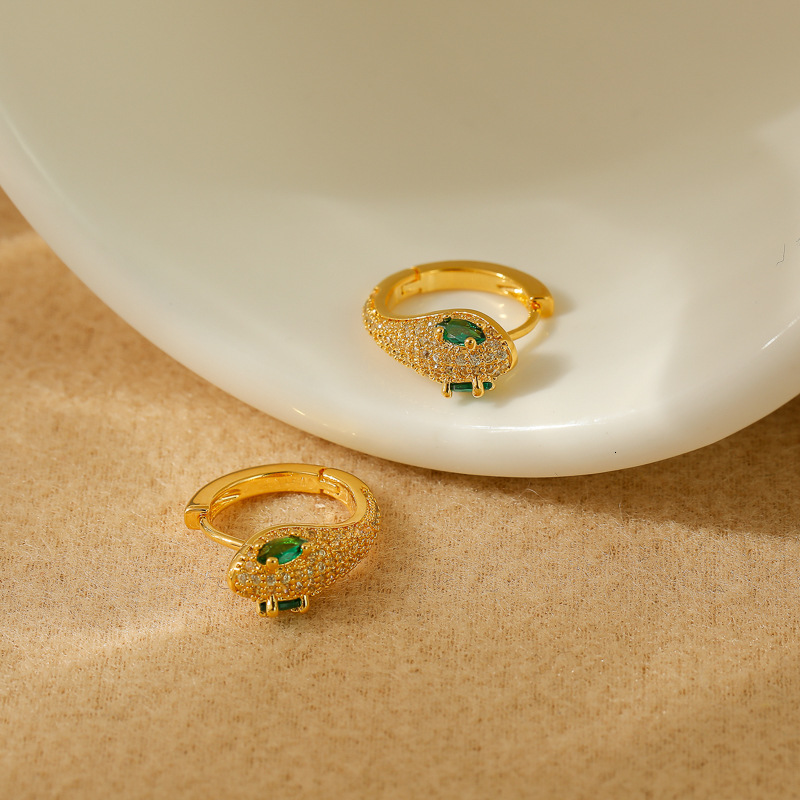 Style Personality Designer Earrings Snake-shaped Hoop Earrings Ladies' Jewelry Earrings Retro French Earrings Simple High-end Design Classic Earr