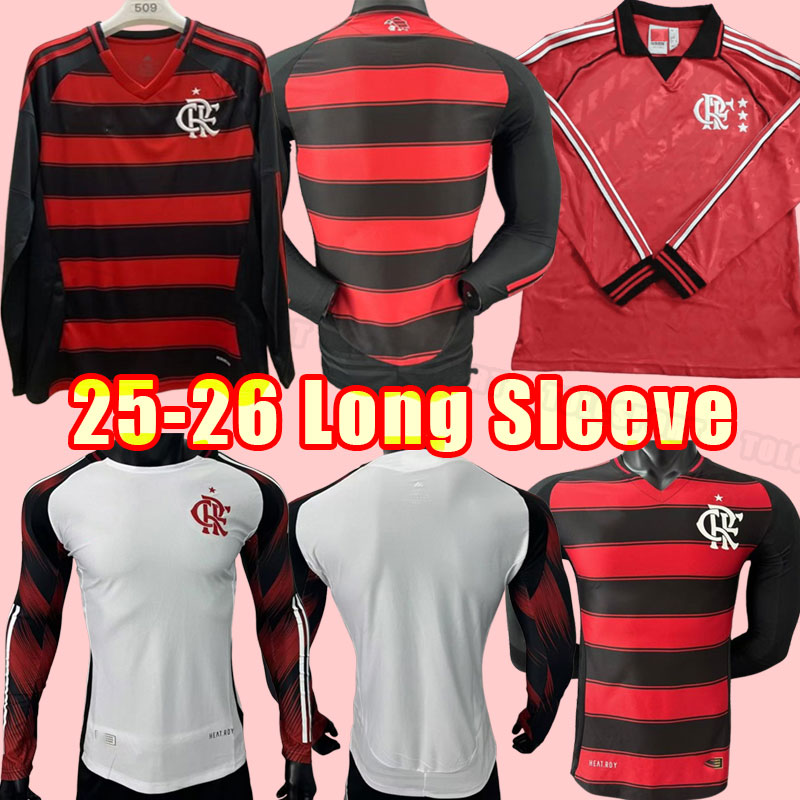 Fans player CR Flamengo soccer jerseys lONG SLEEVE Flamenco 25 26 David Luiz DIEGO E.RIBEIRO GABI away football shirts 2025 2026 PEDRO DE ARRASCAETA MEN