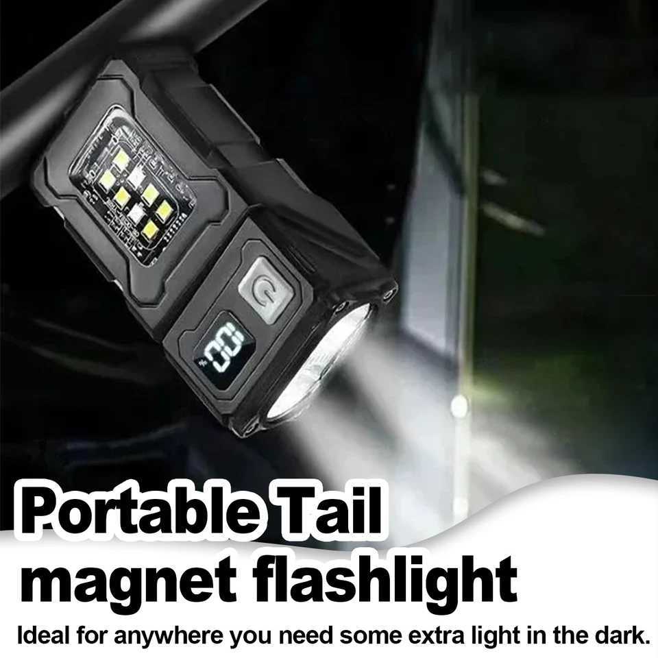 Mini LED COB Flashlight Portable Tail Adjustable Angle Dual Lights USB Charged Multiple Lighting Modes Multifunctional Hands-free XJ250701