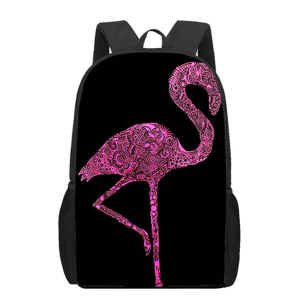 Hip Hop red beautiful Flamingo bird Notebook pupil School Bags 3D Print Oxford Waterproof Boys/Girls Laptop Backpacks