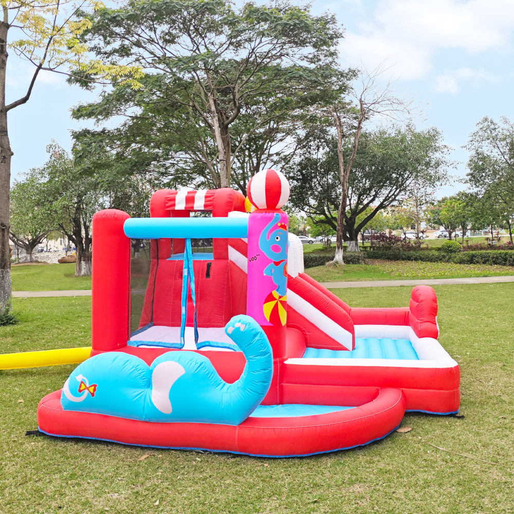 Family-Friendly Multicolored Elephant Slide & Climber - Indoor/Outdoor Activity Hub