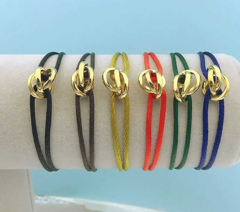 Adjustable Stainless Steel Bracelet with Ribbon Lace Up Design Multicolor Chain Bangle for Women Men and Unisex Fashion Z250910