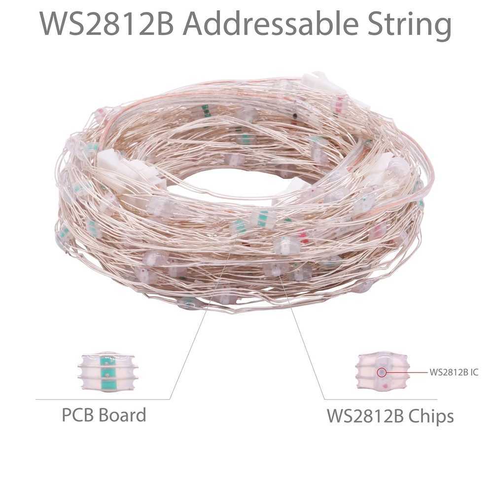 WS2812B RGBIC LED Noel Iklar Dize Parti Iklar Doum Gn Dekorasyon Dreamcolor Dize Adreslenebilir Bireysel IC DC5V W250701