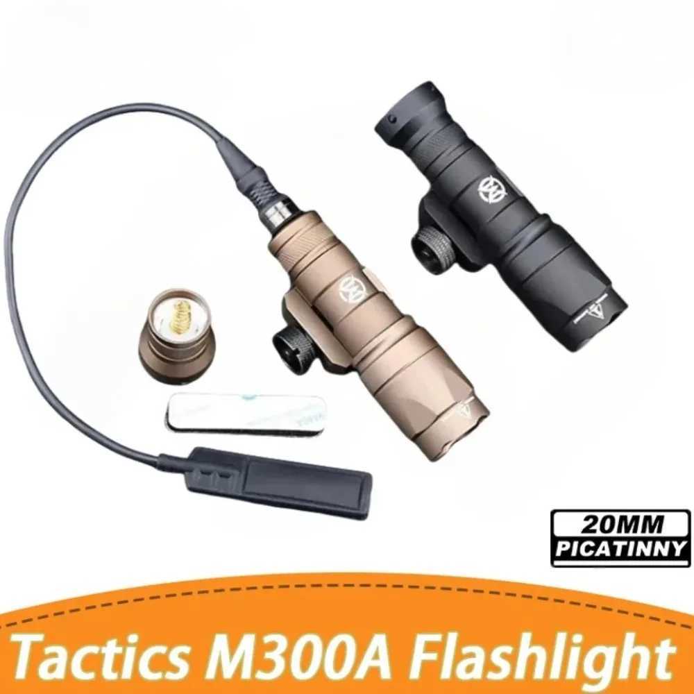 Tactical M300A Weapon Gun Light for AR15 Rifle Scout Light Outdoor Hunting LED Flashlight with Pressure Switch Fit 20mm RailXJ250701