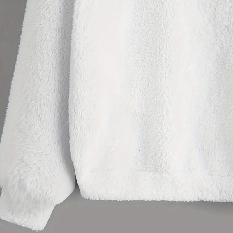 Casual & Cozy: Trendsetting Plush Hooded Sweatshirt with Roomy Design