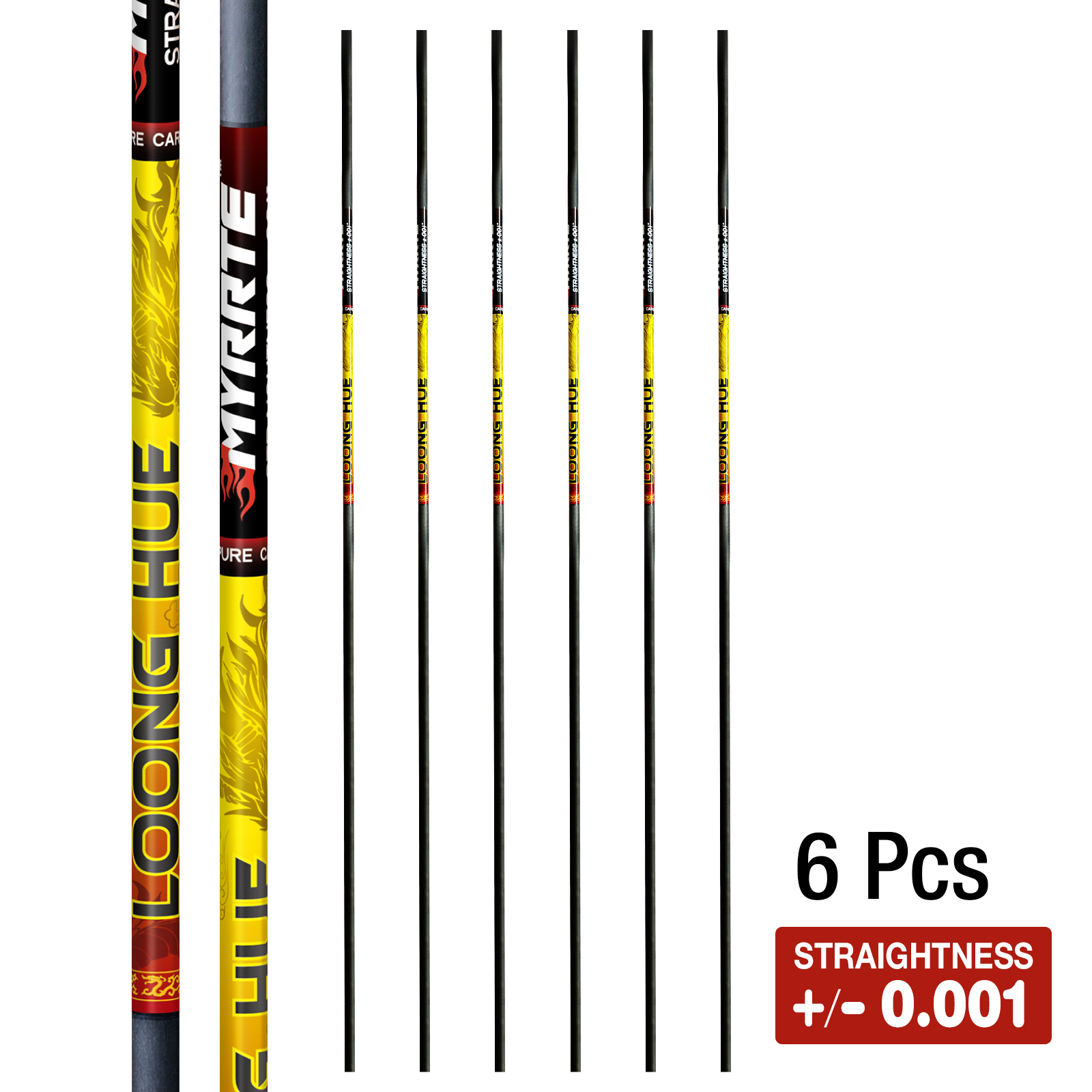31-inch Carbon Shaft +/-.001 Straightness Spine 350-1500 DIY Pure Carbon Arrow Shaft Arrows Hunting Shooting Shaft Can Be Customized 6Pcs