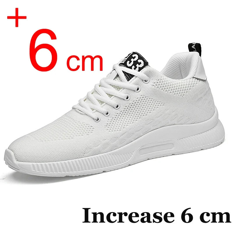 Men Sneakers Elevator Shoes Hidden Heels Breathable Heightening Shoes For Men Increase Insole 6CM Sports Casual Height Shoes 48 250626