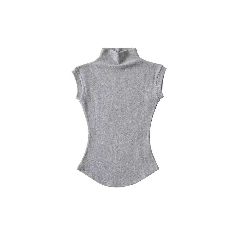 hoodie Women's Wear Women Summer Sexy Turtleneck Sleeveless T-Shirts Tops Solid Slim Fit Pullovers Causal Shirts Female Streetwear Basics Tees ja
