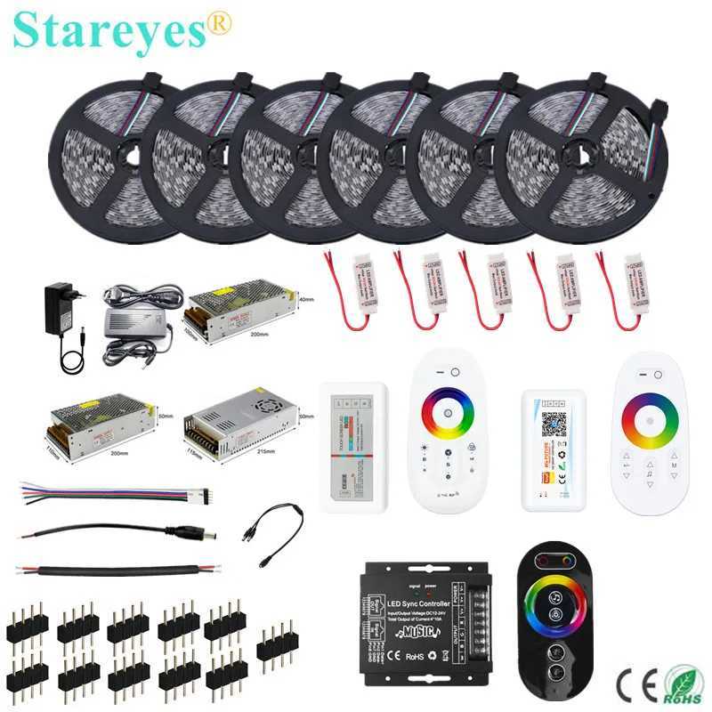 LED Strip 5m 10m 15m 20m 25m 30m SMD 5050 RGB RGBW 60LED/m 12V tape Rope Ribbon Kit WiFi Tuya Music 2.4G RF remote controller W250701
