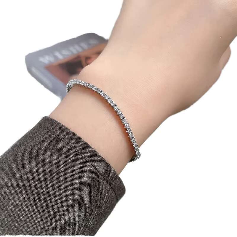 3ct Womens Minimalist Elegant Design Sterling Silver Moissanite Bracelet Unique Gift for Her
