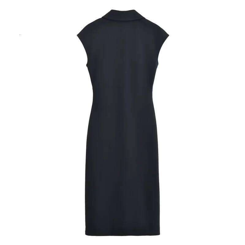 hoodie Women's Wear ETJ Spring And Summer New TRAF Women's Elegant Fashion Bead Cloth Shirt-Style Short-Sleeved V-Neck Slim-Fit Dress Long S