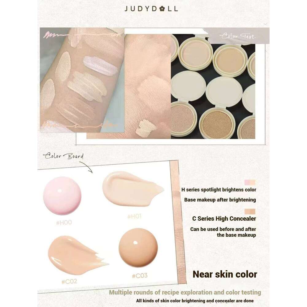 Judydoll Air Cushion Concealer 2-in-1 Portable Longlasting Coverage lti-Use Hydrating Brightening For All Skin With Puff 8g X250702