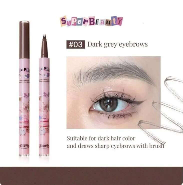 FLORTTE I Am Super Beauty Liquid Pen Knife Edge Water Quad Split Pencil Lasting Wild Eyebrow Makeup Cosmetics X250702