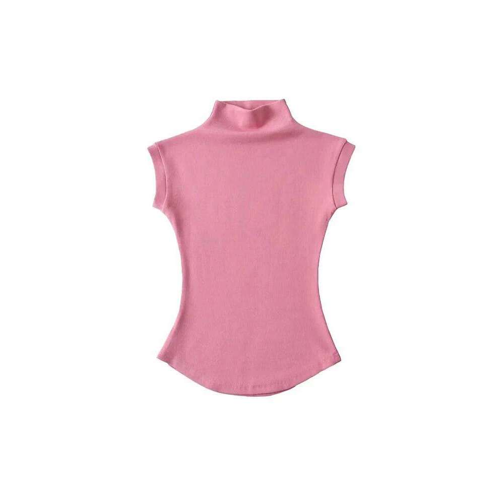 hoodie Women's Wear Women Summer Sexy Turtleneck Sleeveless T-Shirts Tops Solid Slim Fit Pullovers Causal Shirts Female Streetwear Basics Tees ja