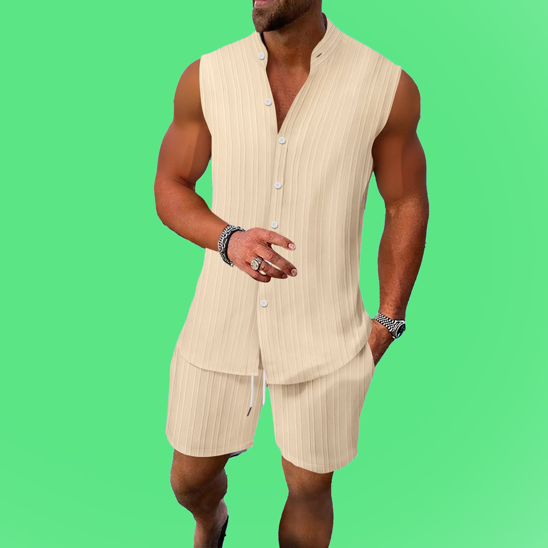 Summer Tracksuits Clothes Pants Shirt and Short Sets Man Set Mens Short Sleeve 2 Two Piece Trendy Short Sleeve Shorts Two-Piece Outfit