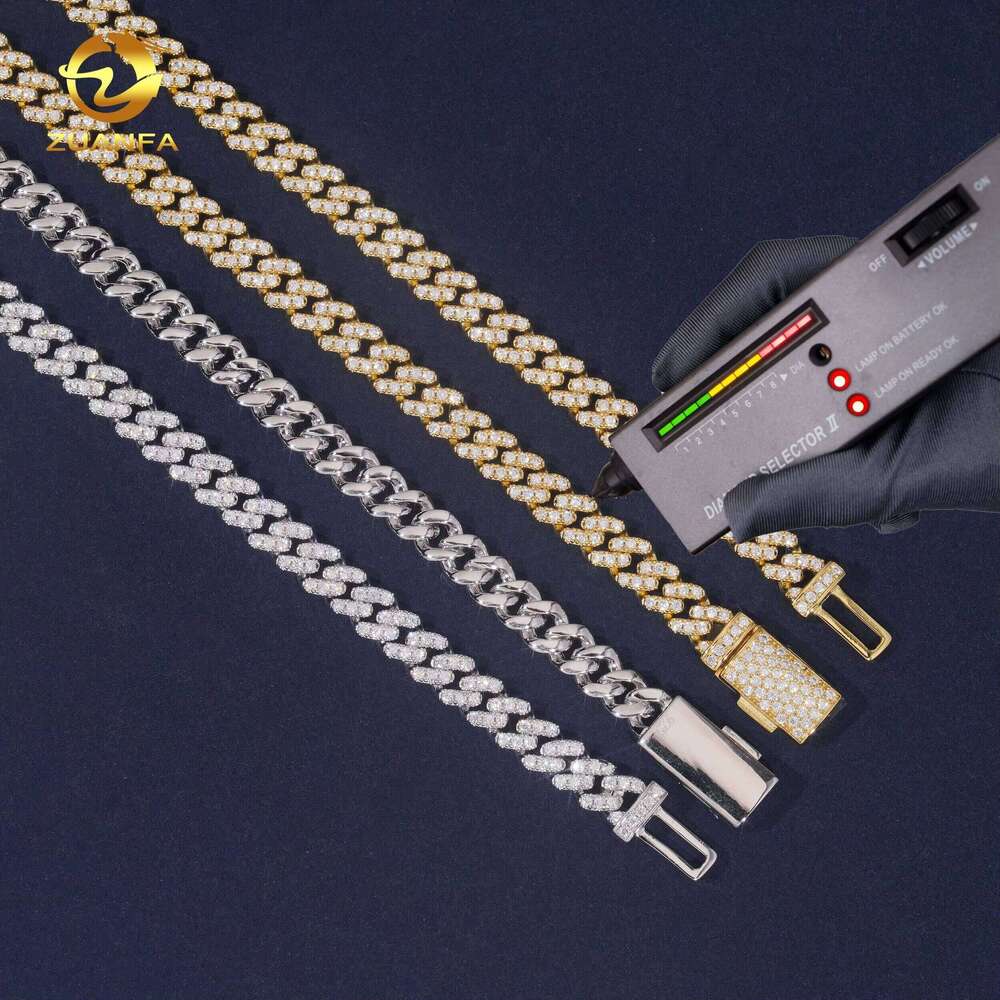 6Mm Hip Hop Jewelry Necklace Iced Out Sterling Sier VVS Moissanite Cuban Link Bracelet