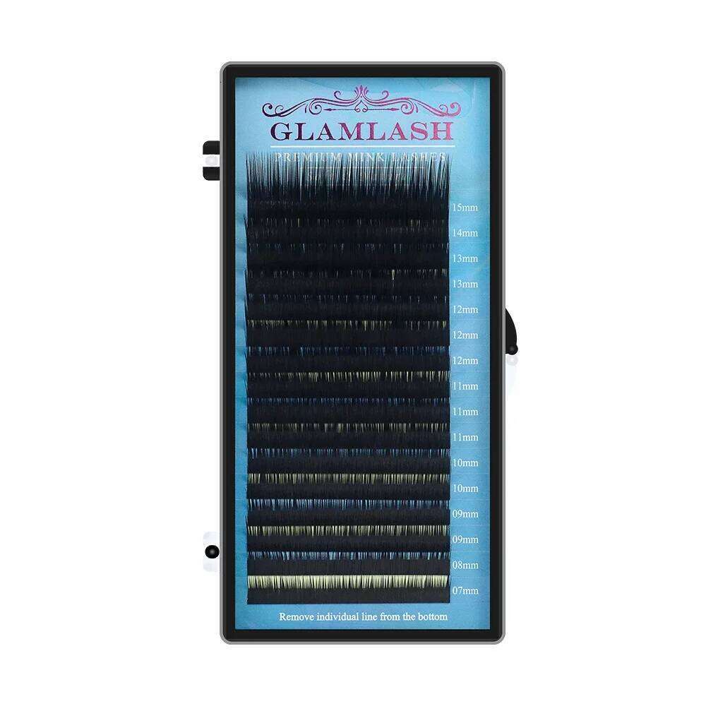 GLAMLASH Mix 7~15/15-20/20-25mm Handmade Korean Pbt J/B/C/D/L/LU(M) CURL Eyelash Extension Natural Soft Faux Mink Lash X250702